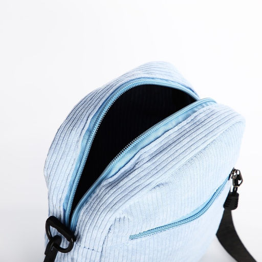 Сумка молодёжная на молнии, цвет голубой - Simaland фото 6