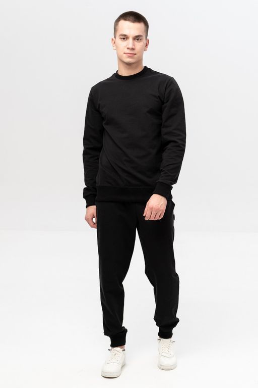 Брюки из хлопкового футера 418M3-31 черный - Solo mio фото 2