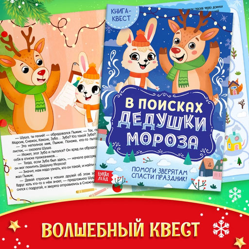 Подарок на Новый год для детей Посылка от Дедушки Мороза, большой новогодний подарочный набор книг 12 шт., письмо деду морозу, адвент - бродилка, значки