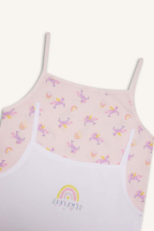 Майка из двух частей с принтом для девочек - Defacto фото 4