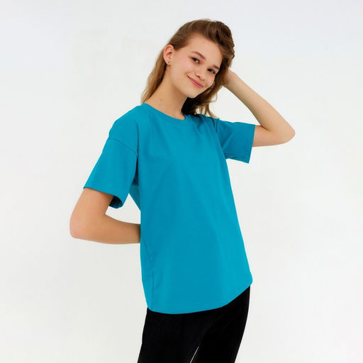 Футболка женская MINAKU: Basic line, аквамарин, размер 50