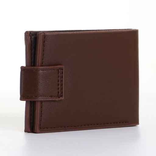 Портмоне мужское, на кнопке, коричневое
