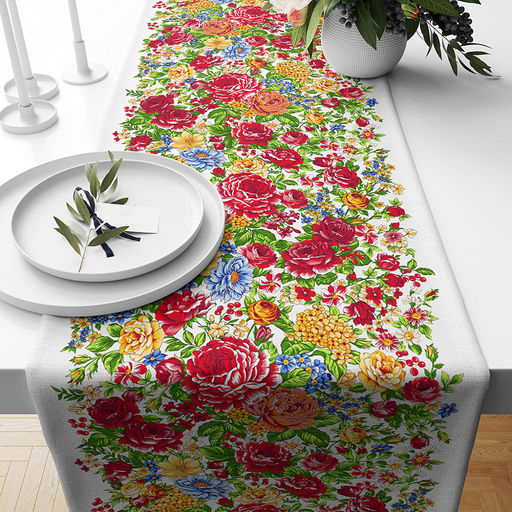 Дорожка столовая, сервировочная 50х180см "Паулина", хлопок "Премиум" 236г/м2, упаковка классическая 28х41см, "Домашняя мода" (Россия)