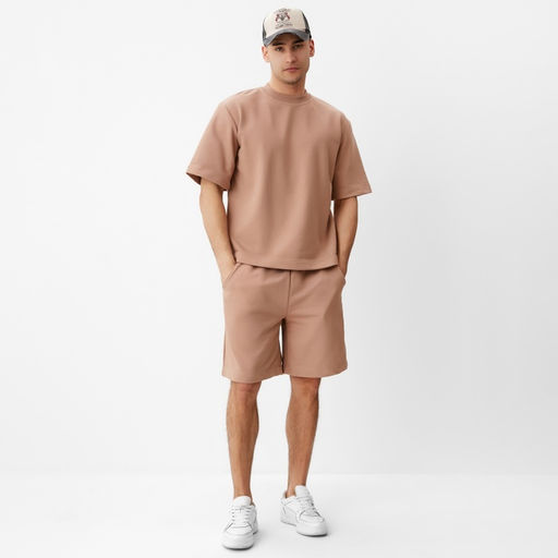 Футболка мужская из органического хлопка MINAKU REGULAR FIT: бежевая, р-р 50