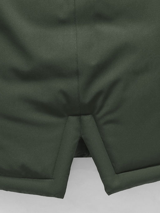 Парка зимняя подростковая для девочки с капюшоном и мехом темно-зеленого цвета 9536TZ - Valianly фото 13