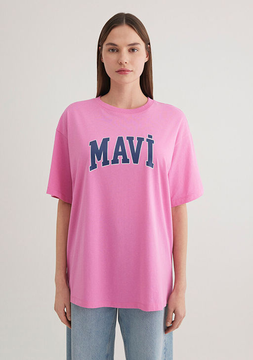 Mavi Logo Bask?l? Pembe Tisort  фото 4