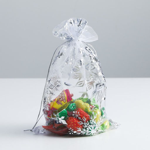 Цена за 20 шт. Мешочек подарочный органза С Новым годом!, 16 24 см +/- 1.5 см - Дарите счастье фото 2