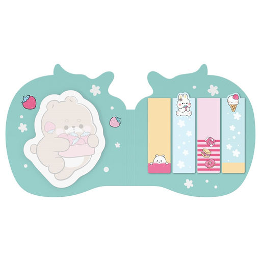 Закладки + блок самоклеящ. MESHU "Cute Sweet" (MS_64892) с дизайном, 50*15мм, 55*62мм, 20л.