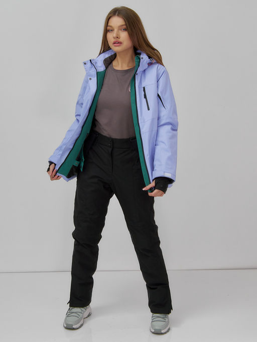 Горнолыжная куртка женская зимняя фиолетового цвета 7015_1F - Chunmai фото 7