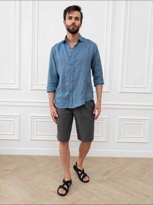 Шорты мужские Лен Графит - Modamica фото 8