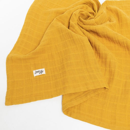 Полотенце муслиновое LoveLife, 50*90 см, горчица, 100% хл, 3-сл, 180 гр/м2  фото 4