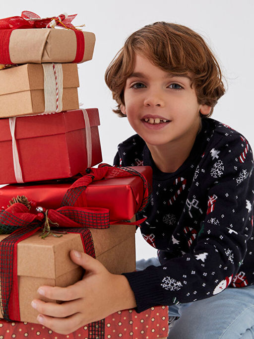 Bisiklet Yaka Y?lba?? Temal? Uzun Kollu Erkek ?ocuk Triko Kazak - Waikiki фото 2