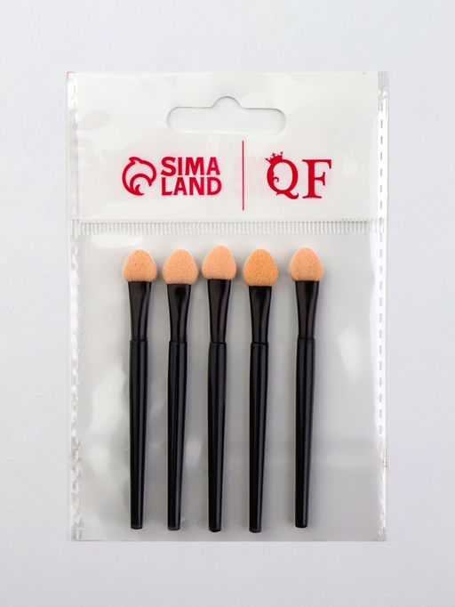 Цена за 3 шт. Набор аппликаторов для теней, 5 шт., 7.5 см, чёрный