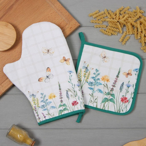 Набор кух. Этель Полевые цветы варежка-прихватка 20х28см, прихватка 19х19см,100% хл