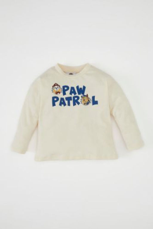 Erkek Bebek Paw Patrol Bisiklet Yaka Uzun Kollu Tisort