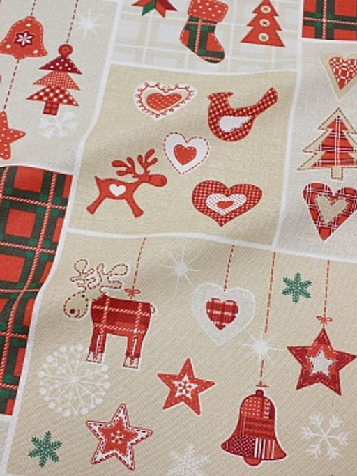 Рогожка Новогодние открытки, ш.1.5м, хлопок-100%, 170гр/м.кв