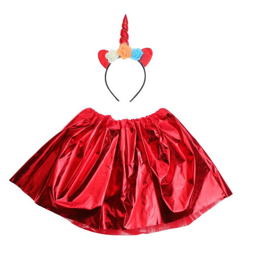 Карнавальный набор Единорог, ободок, юбка, 4-6 лет, цвет красный