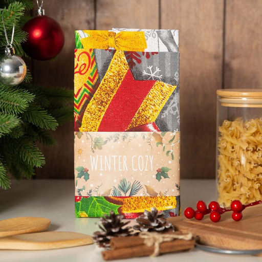 Набор кухонных полотенец Доляна Новогодние игрушки 35х60см-2шт, 100% хл фото 2