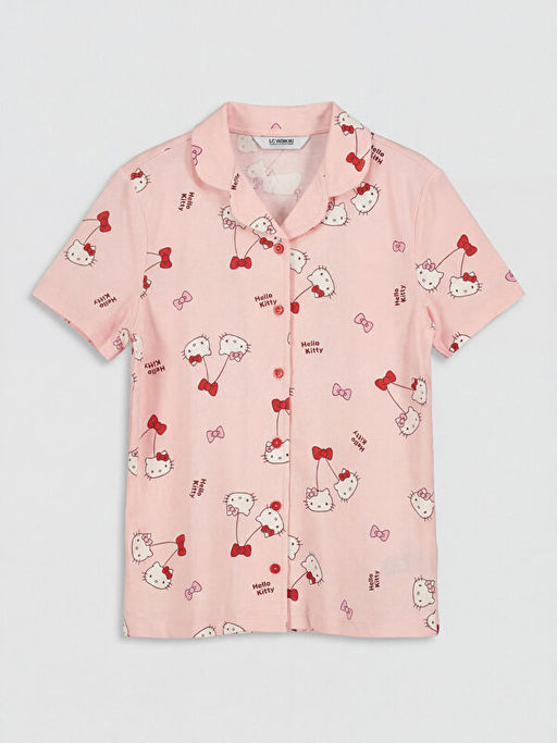 Hello Kitty Bask?l? K?z ?ocuk ?ortlu Pijama Tak?m?