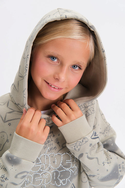 PELICAN, толстовка для девочек, Оливковый  фото 4