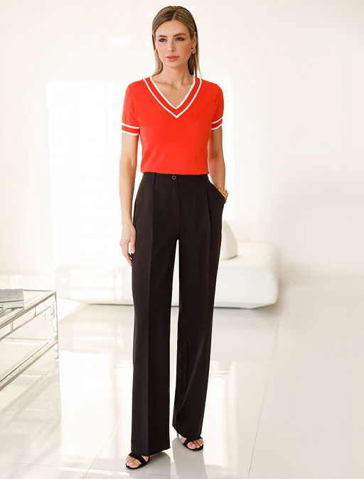 VILATTE / Брюки-палаццо из эластичной поливискозы  фото 4