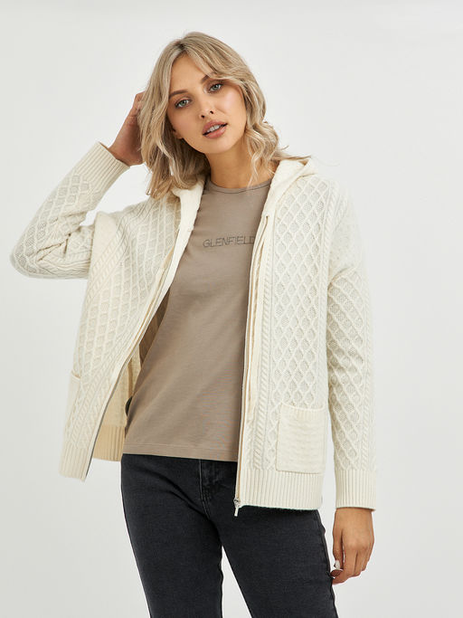 кардиган женский из шерсти с капюшоном - Glenfield фото 6