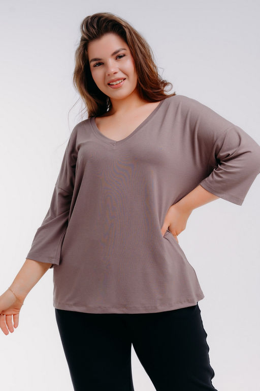 Футболка женская из вискозы Марина кофе - Амадэль фото 4
