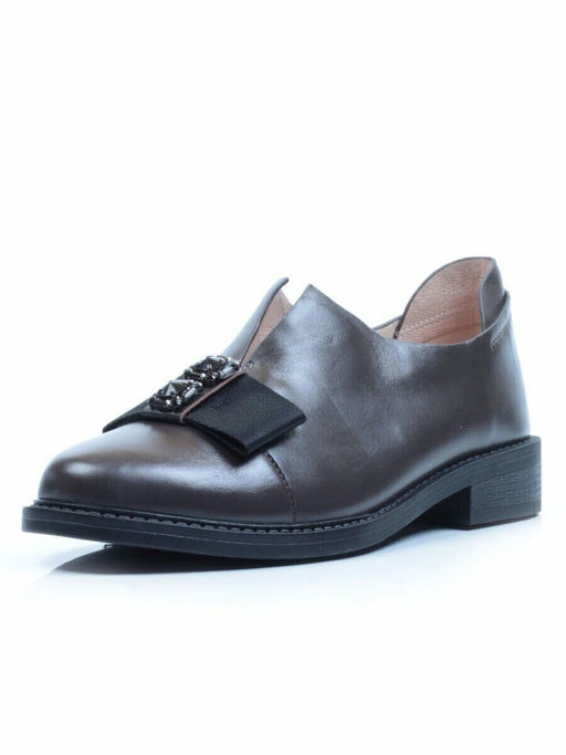 03-DA75-4 DARK GRAY Лоферы женские (натуральная кожа)