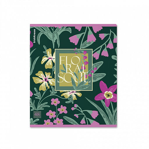 Цена за 5 шт. Тетрадь общая ученическая ErichKrause Floral Soul, 48 листов, клетка, ламинация soft-touch+выборочный УФ-лак_MIX-PACK  фото 6