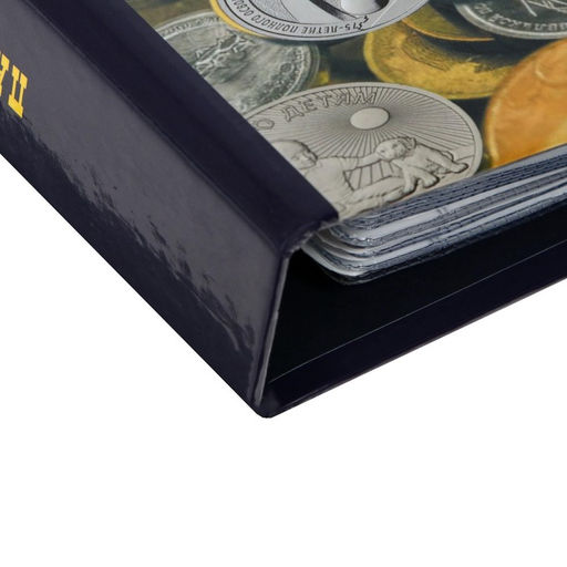 Альбом для монет на кольцах 225×265 мм, «Памятные монеты РФ», обложка ламинированный картон, 13 листов и 13 цветных картонных вставок