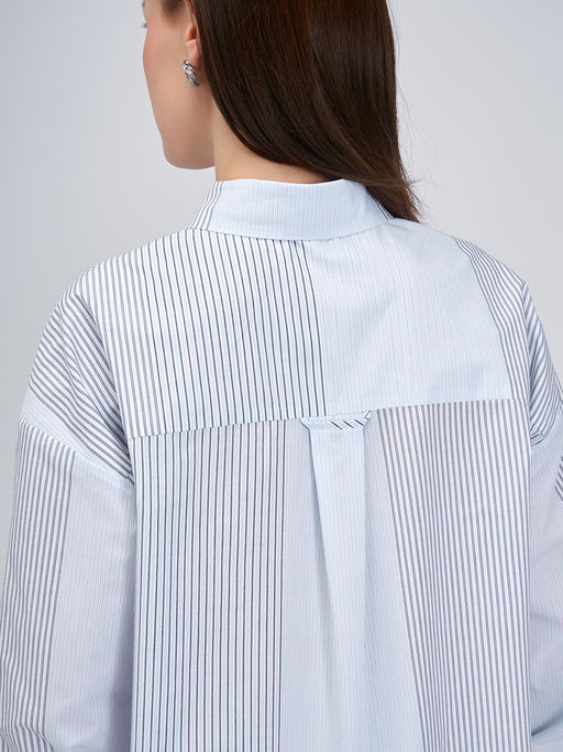 Рубашка полоса OD-918-1 серо-голубая - Tantino фото 7