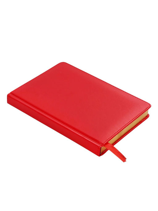 Ежедневник НЕдатированный А5, 136 листов в линейку, кожзам Небраска, золотой срез, красный - Calligrata фото 3