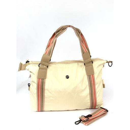 Сумка женская текстиль BoBo-6306, 1отдел, плечевой ремень, молочный 261578