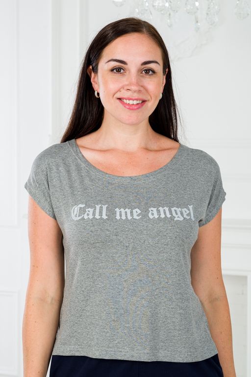 Футболка женская из вискозы Лирика серый меланж Call me angel - Амадэль фото 3