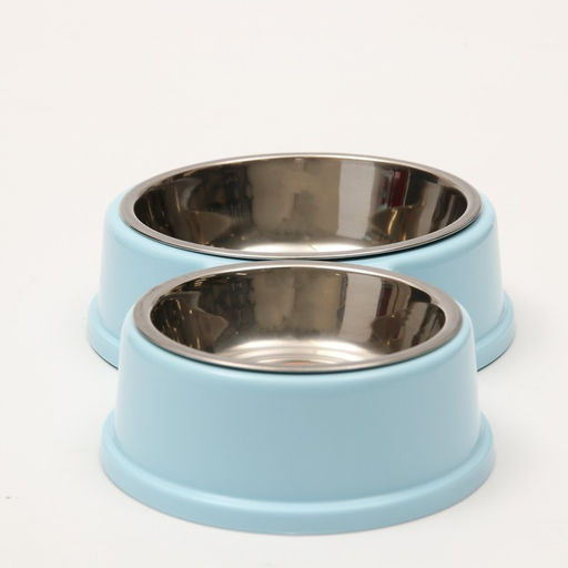 Миска металлическая двойная на пластиковом основании, 2817.35 см, голубая - Пижон фото 6