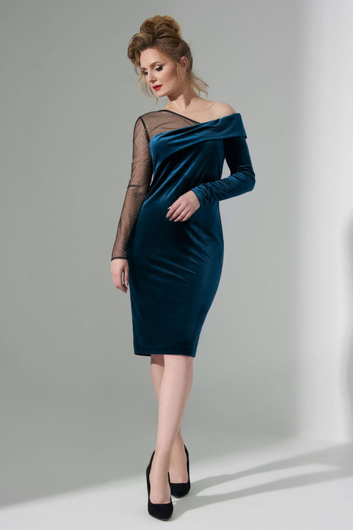 Платье Euro Moda 486 бирюза