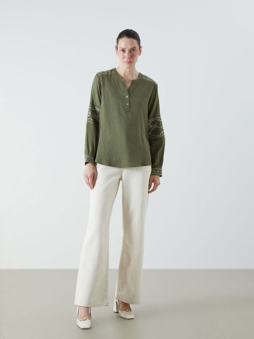 Ka??k Yaka Nak??l? Bluz