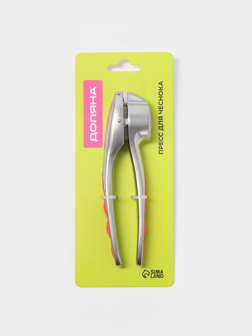Пресс для чеснока Доляна Redline, 4×2.9×16 см, нержавеющая сталь, красный