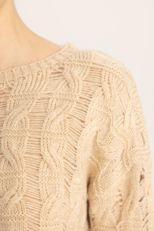 Свитер Relax Fit с круглым вырезом - Defacto фото 5