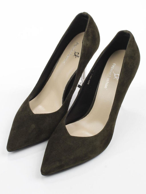 06-A65A-585LY DARK GREEN Туфли женские (натуральная замша)