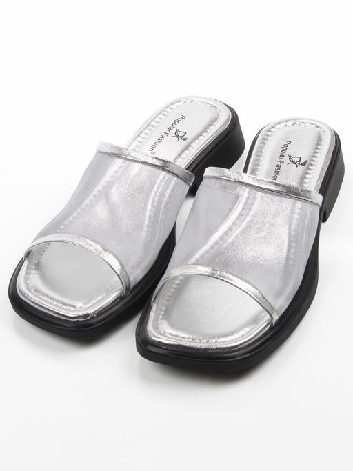 08-B33F-66C GREY/SILVER Босоножки женские (натуральная кожа)