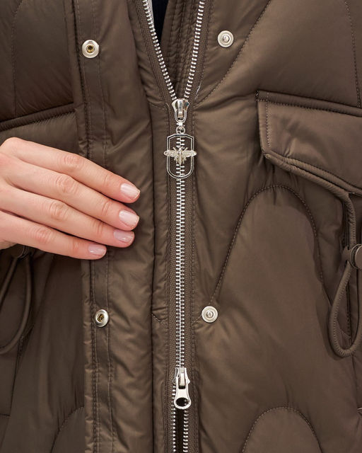 Куртка зимняя женская с капюшоном модная темно-коричневого цвета 7653TK Бренд: Visdeer  фото 8