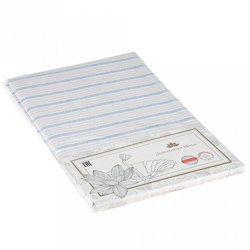 Скатерть 220х145см "Марина Дор" полоса, длина стола до 180см, на 8-10 персон, рогожка, хлопок "Премиум" 186г/м2, упаковка классическая 28х41см, "Домашняя мода" (Россия)