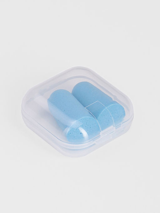 Беруши, 2.5×1 см, набор - 10 пар, в футляре, голубые