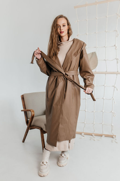 Плащ AMORI 2137 кофейный  фото 4