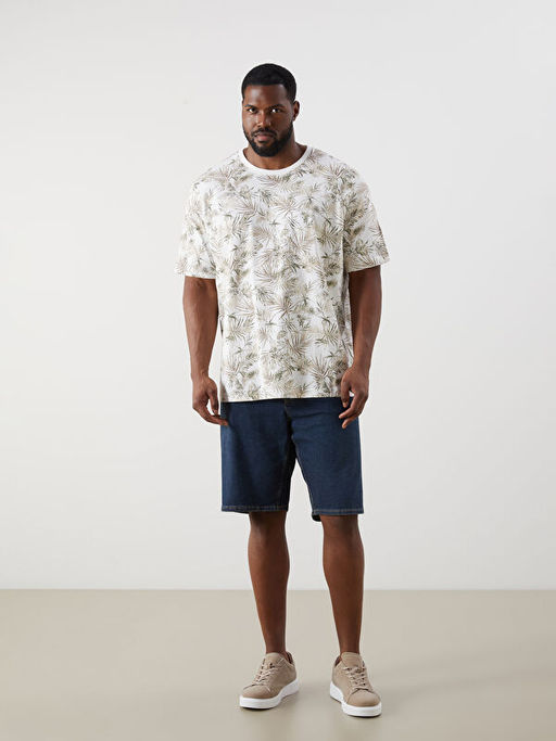 Bisiklet Yaka ?i?ekli Erkek Ti??rt