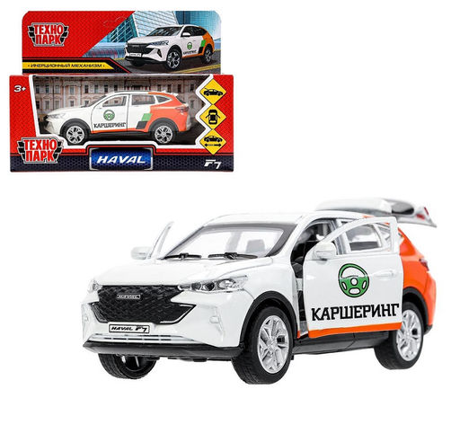 Технопарк. Модель "Haval F7 Каршеринг" 12 см, металл, дв,багаж,инер, в кор. арт.F7-12DEL-CR-WH