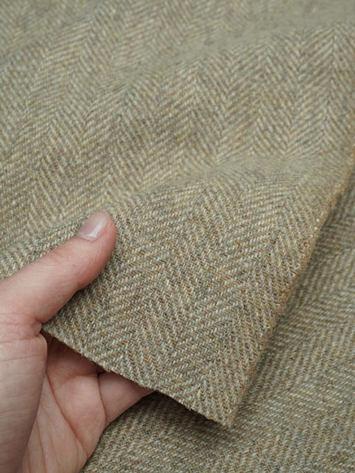 Шерсть пальтово-костюмная Твид Елочка цв.песочный, ш.1.5м, шерсть-60%, п/э-40%, 310гр/м.кв - Купава фото 8