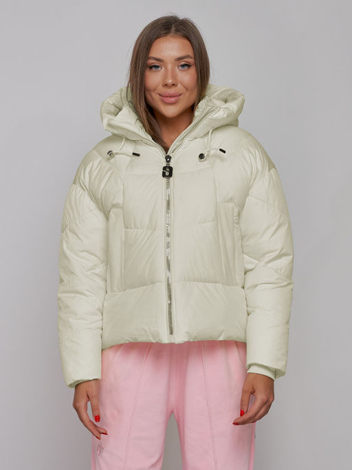 Зимняя женская куртка модная с капюшоном бежевого цвета 512305B - Mtforce фото 3