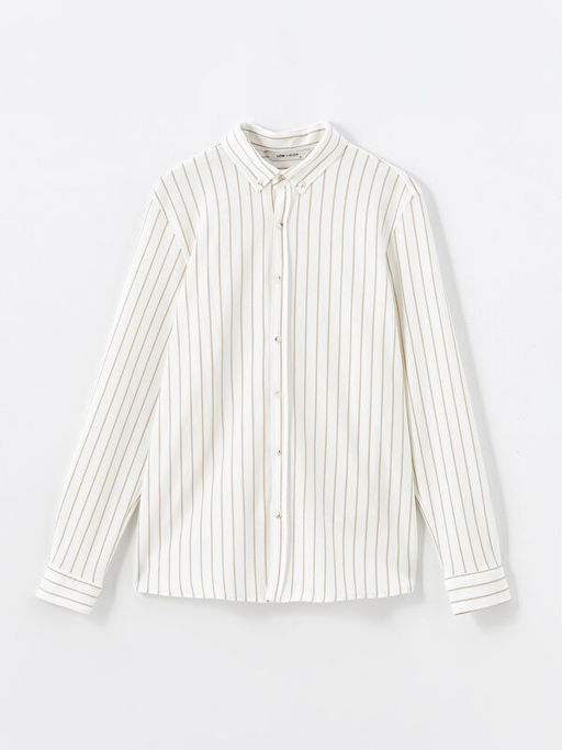 Slim Fit Uzun Kollu ?izgili Erkek G?mlek